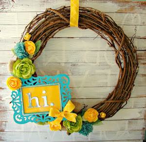 Summer Wreath with fabric flowers