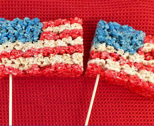 American Flag Rice Krispie Treats