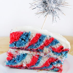 4th of July Tie Dye Cake Dessert