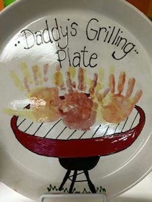 Grilling Handprint Platter  Father’s Day Gift