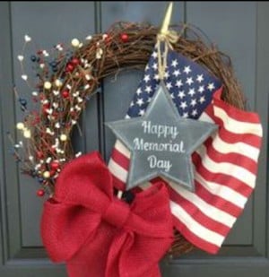 grapevine patriotic wreath with flag