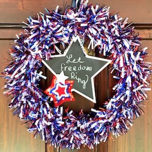 Dollar Tree Garland 4th of July Wreath