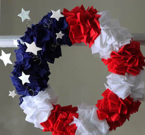 Felt Fabric 4th of July Wreath