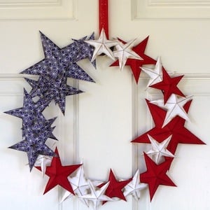 Patriotic Star Front Door Wreath