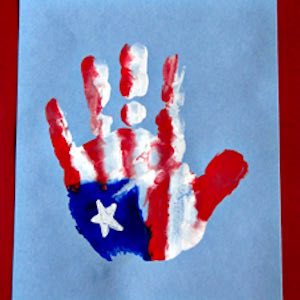 Patriotic Hand Print Flag