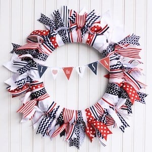 Patriotic Ribbon 4th of July Wreath