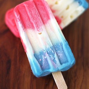 red, white and blue Jello Pudding Pops
