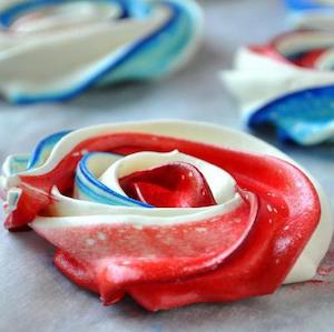 Red, White & Blue Dessert Meringues