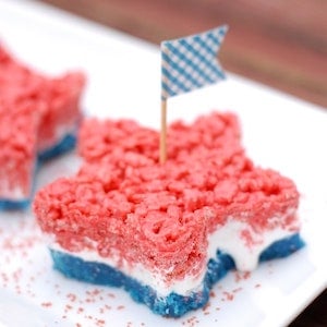 Ooey Gooey Red White and Blue Bars 4th of July Dessert