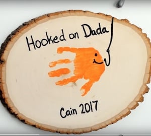 Father's Day Handprint wood slice