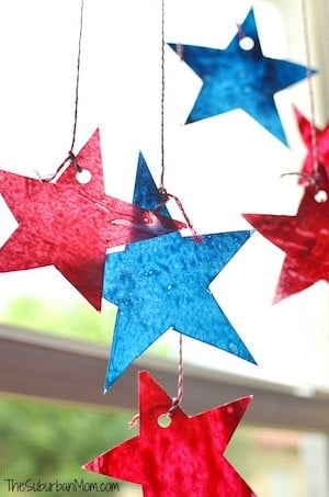 Star Sun Catchers 4th of July craft for kids