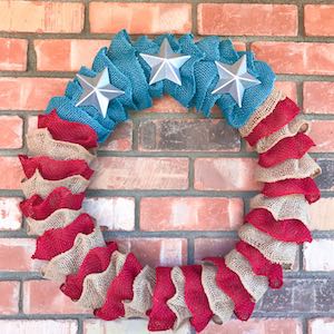 Stars and Stripes Burlap Ruffle Wreath 