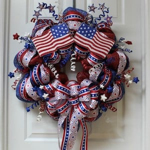 Patriotic Mesh Wreath