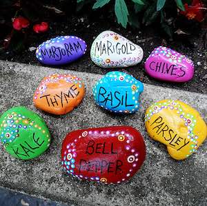 Painted Rock garden Markers