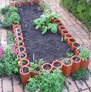 Jardineras de tubos de terracota