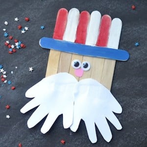 Popsicle Stick Uncle Sam 4th of July craft for kids