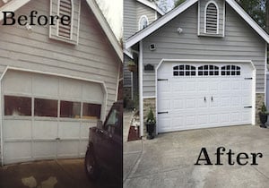 Fotos de antes y después de Faux Stone Upgrade para el exterior de la casa 