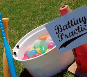 Batting Practice with water balloons