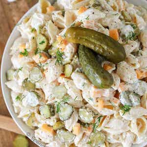 Dill Pickles Pasta Salad