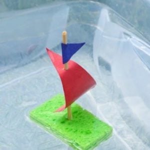 Sponge Sailboat summer craft for kids