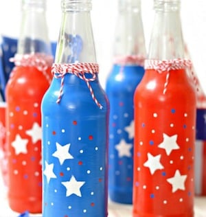 Patriotic Soda Bottles 4th of july craft
