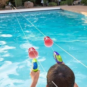 Water Guns Race summer activity for kids