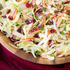 Apple Cranberry and Almond Coleslaw