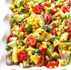 Fresh Corn, Avocado, and Tomato Salad