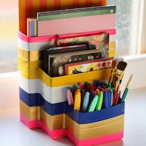 Duct Tape & Carton Caddy organization idea for the office