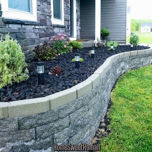 retaining wall Flower Bed Landscaping in front of house