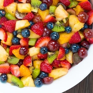 Honey Lime Rainbow Fruit Salad