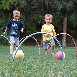 Juego de patio trasero de croquet Hula Hoop