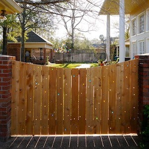 fence with marbles curb appeal idea