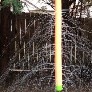 Pool Noodle Sprinkler summer activity for kids