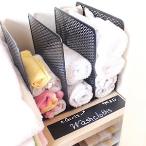 magazine rack Wash Cloth dollar tree Organization