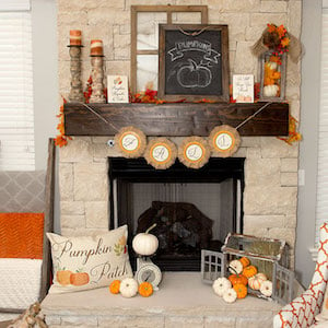 Fall Farmhouse Mantel Decor Idea