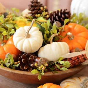 Easy 5 Minute Thanksgiving Centerpiece Bowl