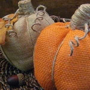 Easy No-Sew Burlap Pumpkins