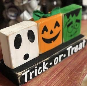 painted halloween blocks craft for adults
