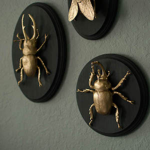 Faux Taxidermy gilded insects