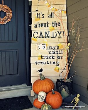 Halloween Candy Countdown Sign for the front porch