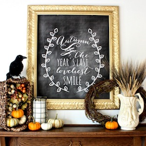 Rustic Chalkboard Mantel