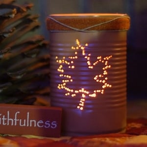 Maple Leaf Tin Can Luminary Fall Craft 