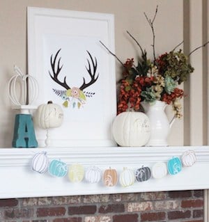 bright Fall Mantel decor idea