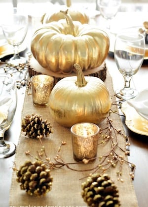 Elegant gold Fall Centerpiece