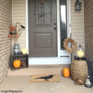 halloween Front Porch with Crows