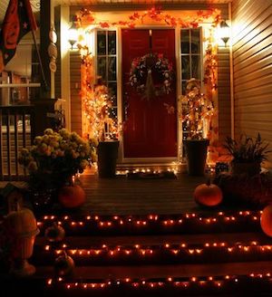 Halloween Lit Up Stairs