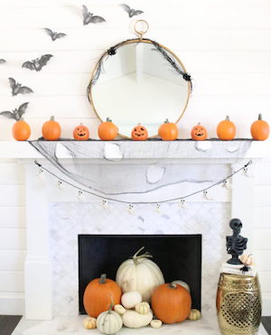 Modern Farmhouse Halloween Mantel