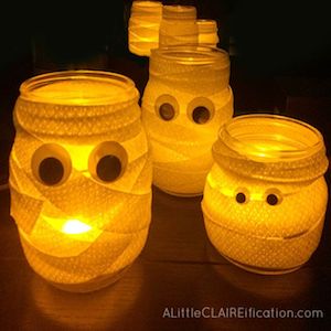  Mummy Mason Jar Luminaries