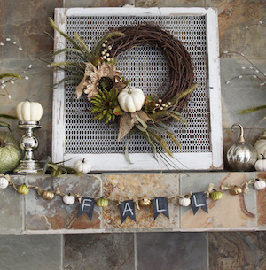 Neutral Fall Mantel Idea